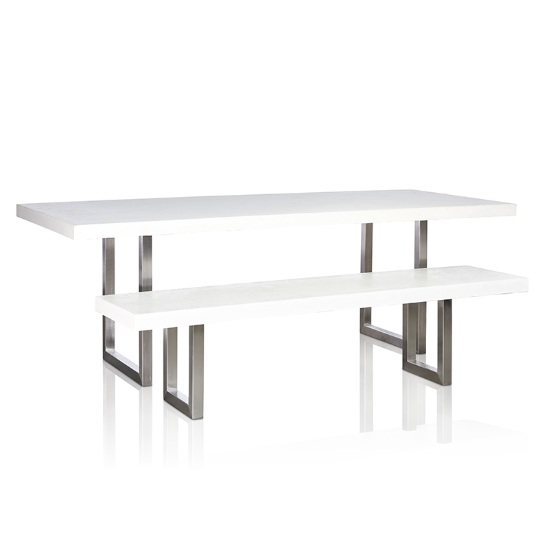 Grc Dining Table In White Gloss With, Stainless Steel Round Table Perth