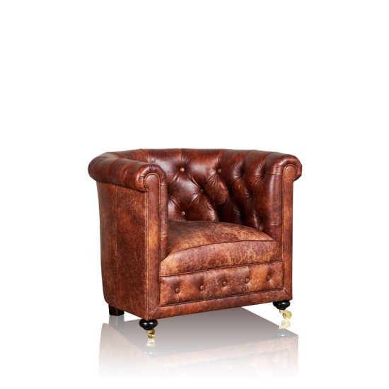 "Chester" Tub Chair - Old Club Brown