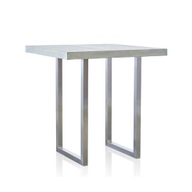 GRC Square Bar Table (Small) in Grey Matte - with Stainless Steel Base