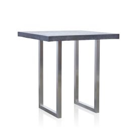 GRC Square Bar Table (Small) in Black Gloss - with Stainless Steel Base