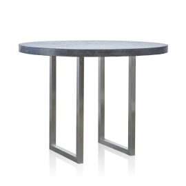 GRC Round Bar Table in Black Gloss - with Stainless Steel Base