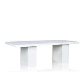 GRC Dining Table in White Gloss- with GRC Base - Small