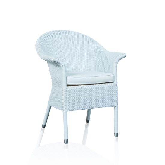 "Charlotte" Arm Chair - White - Synthetic Loom