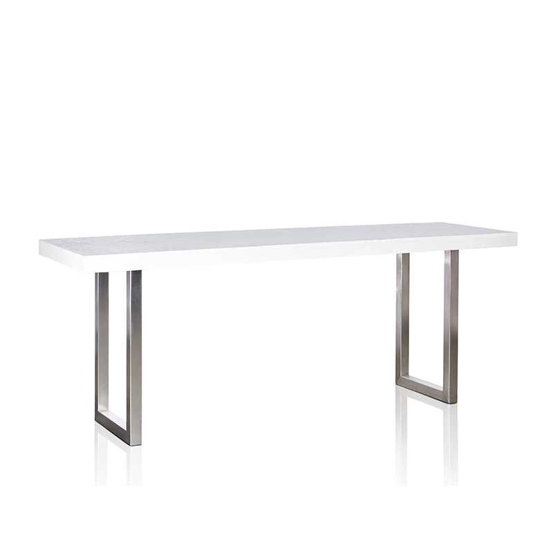 Grc Console Table In White Gloss With, Stainless Steel Console Table Legs